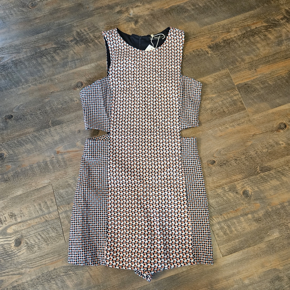 Zara Blue and Orange Sheath Jumpsuit for Casual Occasions